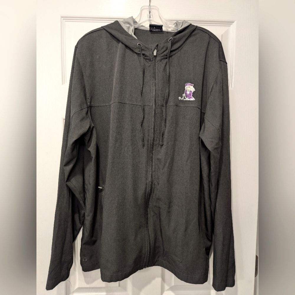 Ahead performance Gray Hooded golf zip lightweight Jacket Embroidered golf XL
